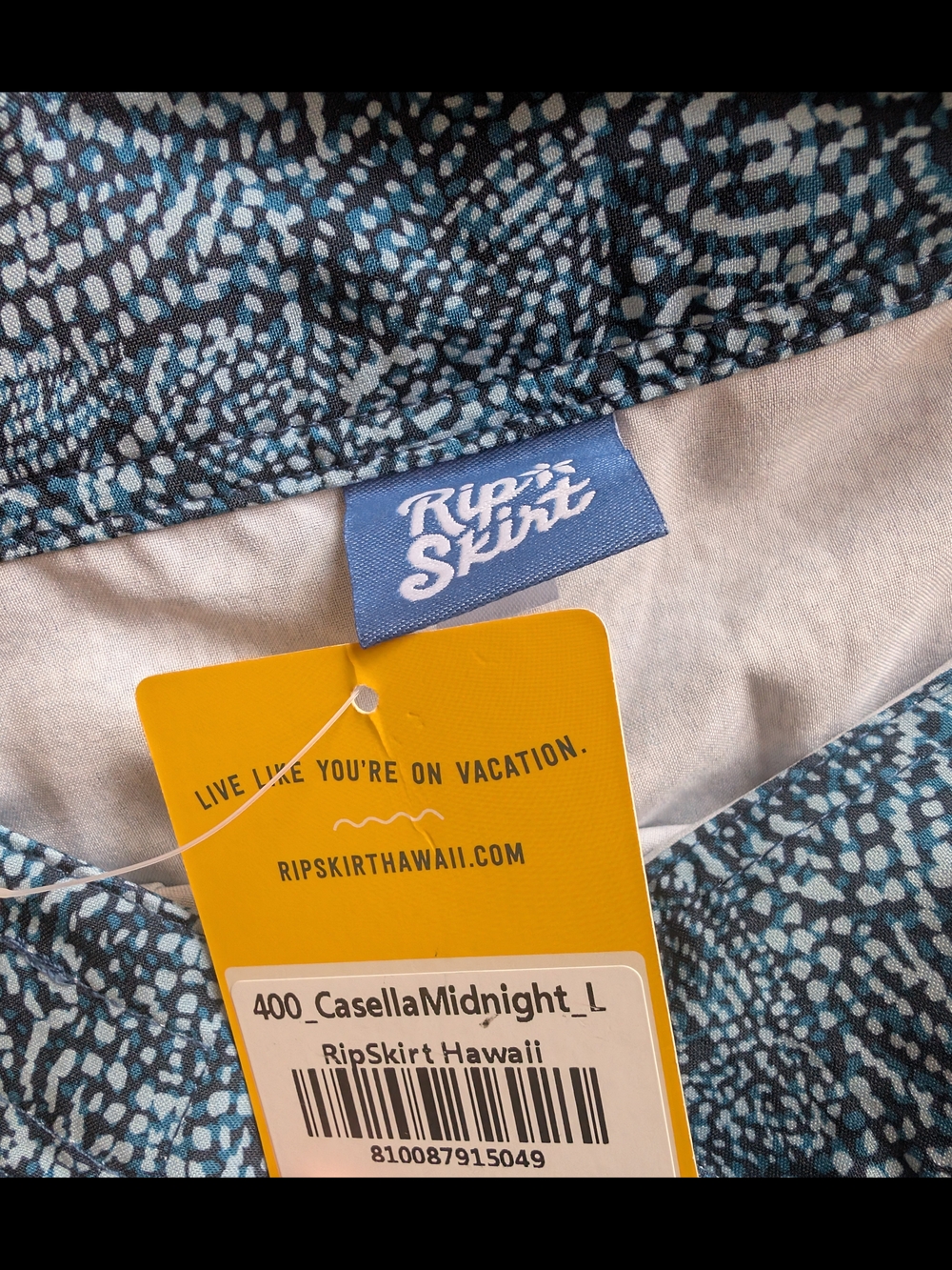 Ripskirt Hawaii Blue and White Patterned Pencil Skirt